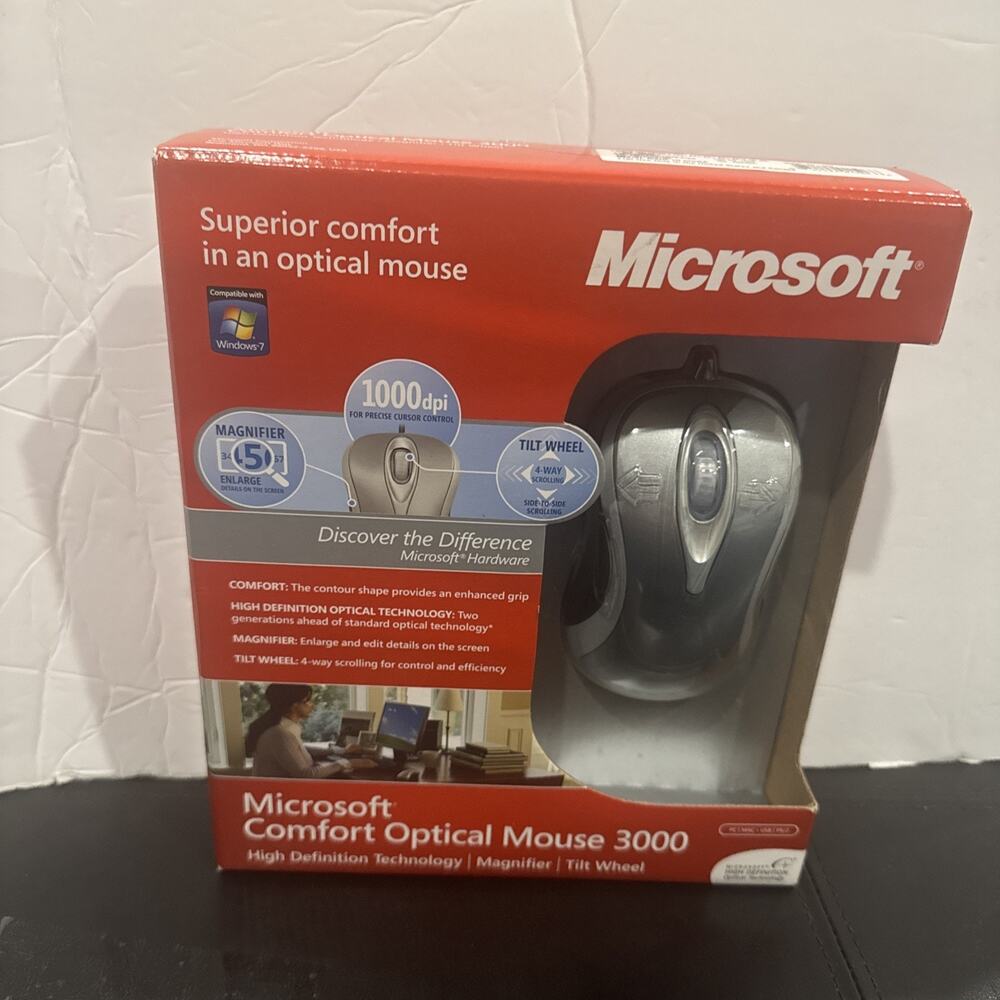 Microsoft Comfort Optical Mouse 3000 Wired USB 1000